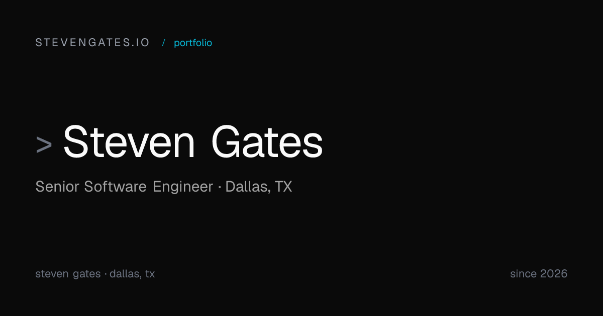 Steven Gates — Senior Software Engineer & AI Systems Builder